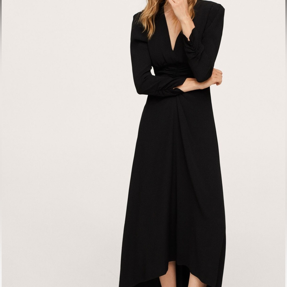 Mango Ruched detail dress